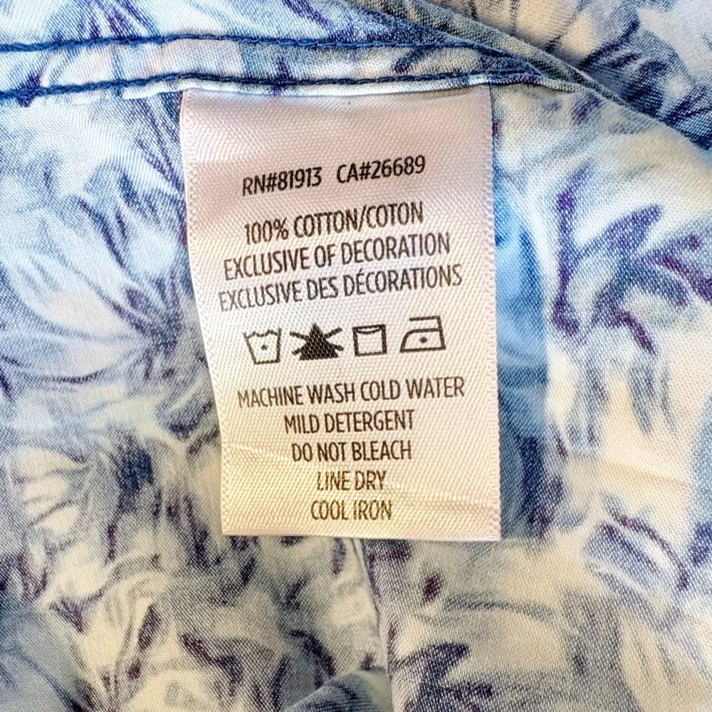 Robert Graham Banbury Flip Cuff 100% Cotton Floral Button Up Shirt Sz M🧡